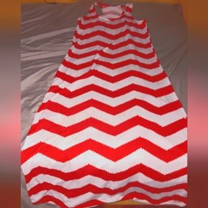 Red n White stripes Sun Dress